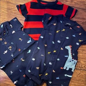 0-3 month baby boy romper, set of 3